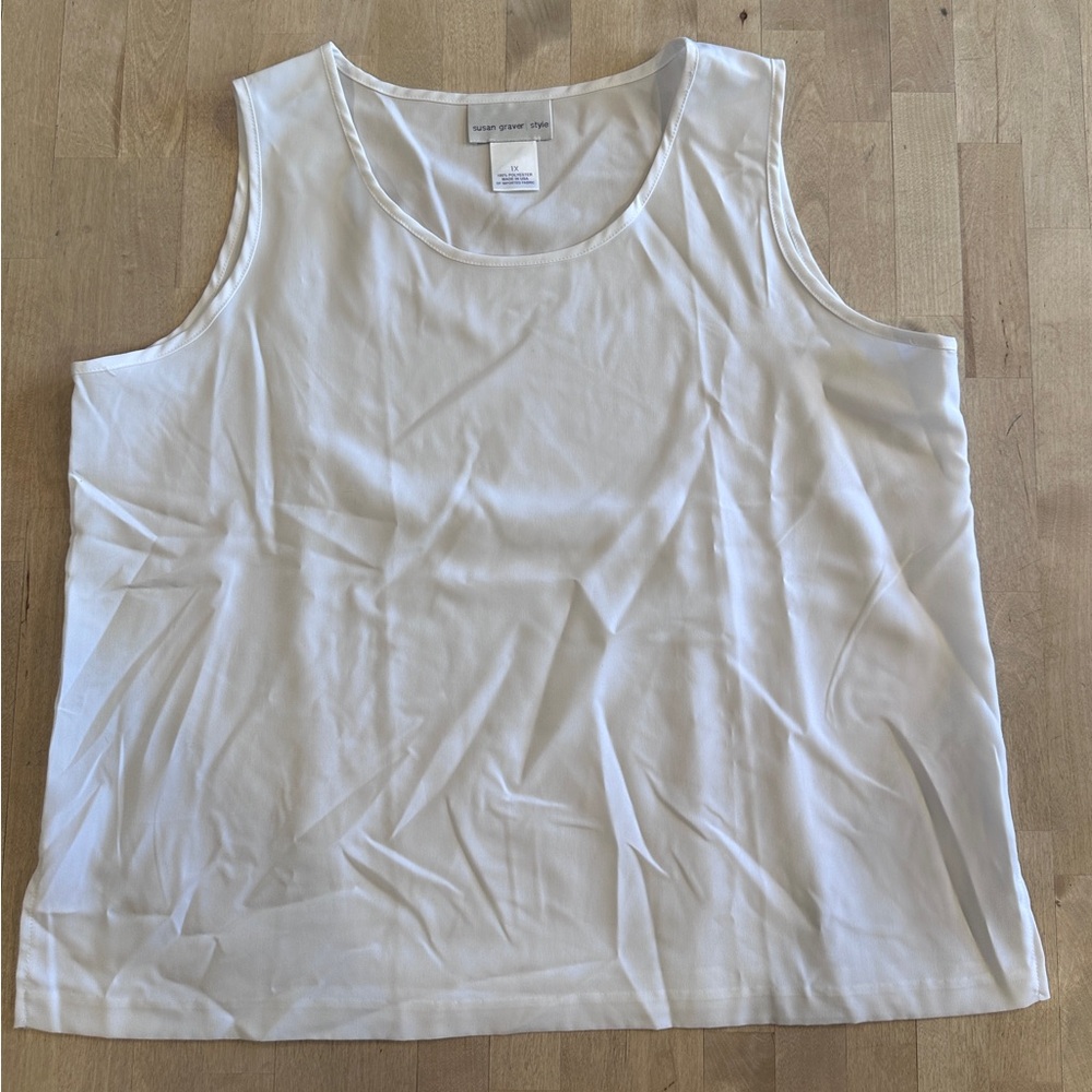 Susan Graver Elegant White Tank Top